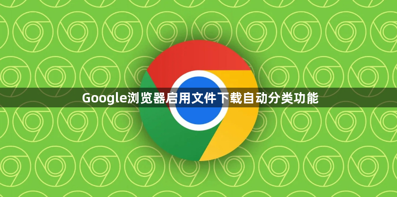 Google浏览器启用文件下载自动分类功能1
