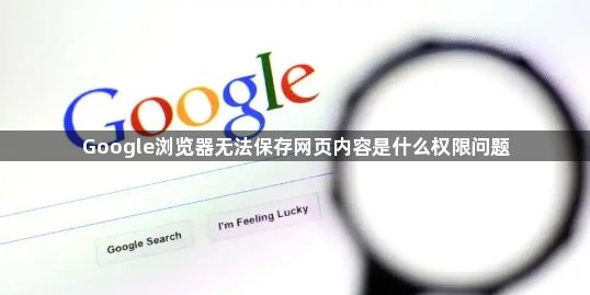 Google浏览器无法保存网页内容是什么权限问题1