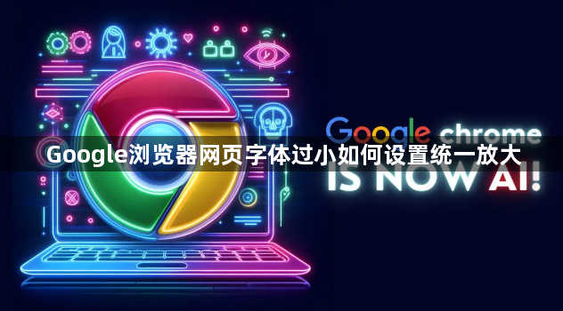Google浏览器网页字体过小如何设置统一放大1