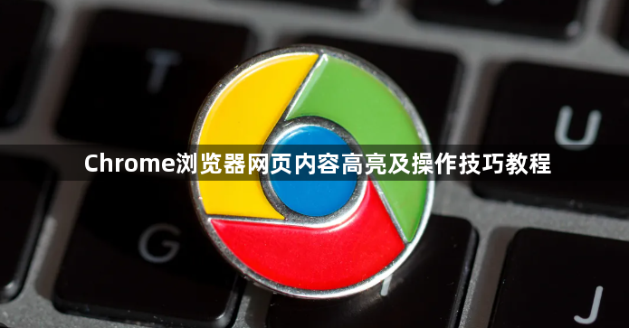 Chrome浏览器网页内容高亮及操作技巧教程1