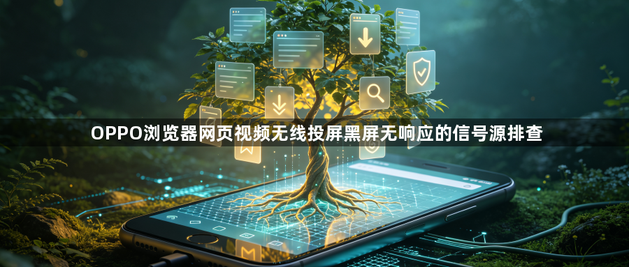 OPPO浏览器网页视频无线投屏黑屏无响应的信号源排查1