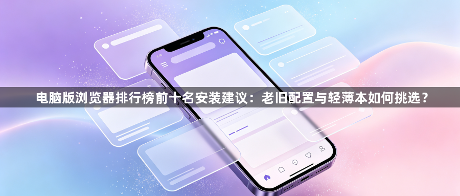 电脑版浏览器排行榜前十名安装建议：老旧配置与轻薄本如何挑选？1