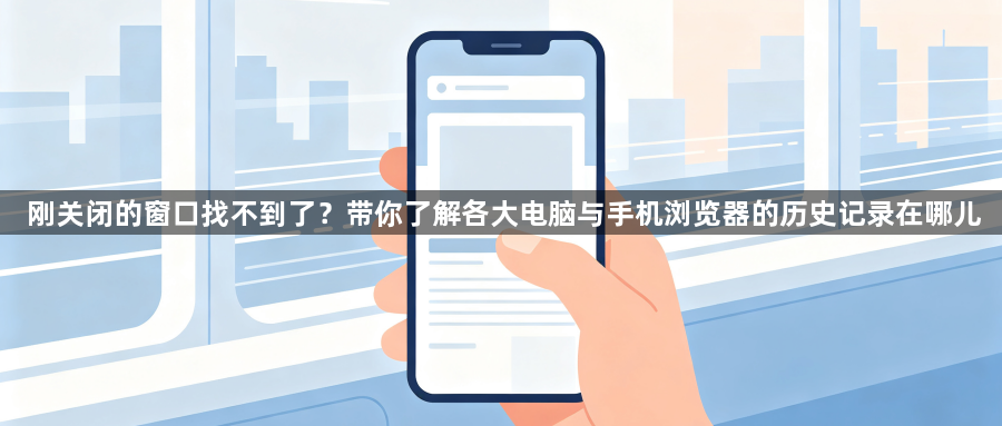刚关闭的窗口找不到了?带你了解各大电脑与手机浏览器的历史记录在哪儿1