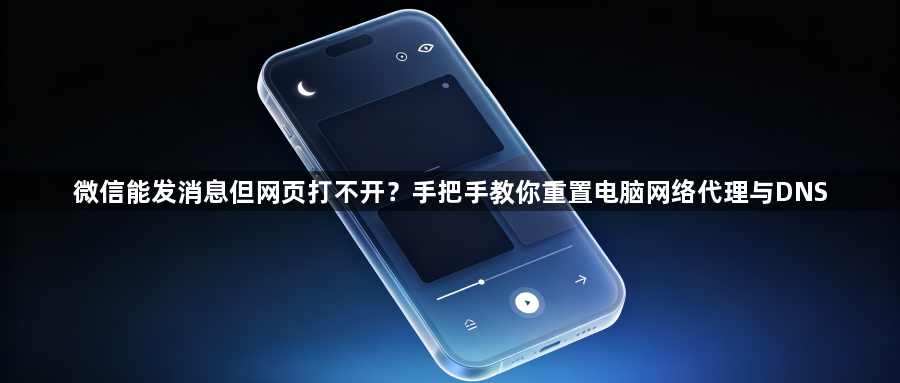 微信能发消息但网页打不开?手把手教你重置电脑网络代理与DNS1