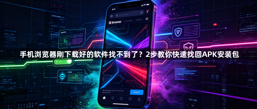 手机浏览器刚下载好的软件找不到了?2步教你快速找回APK安装包1
